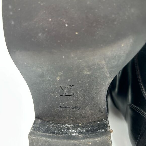Louis Vuitton LV Wonderland Ranger Black Leather Combat Ankle Boots Size 37, 7 - Picture 11 of 14